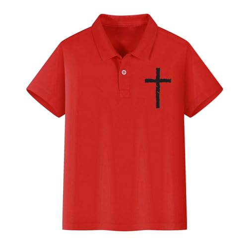 Kids Toddler Boys Girls ๐๐ผlo T Shirt Linen Short Sleeves Solid Color V Neck with Buttons Casual Tops4