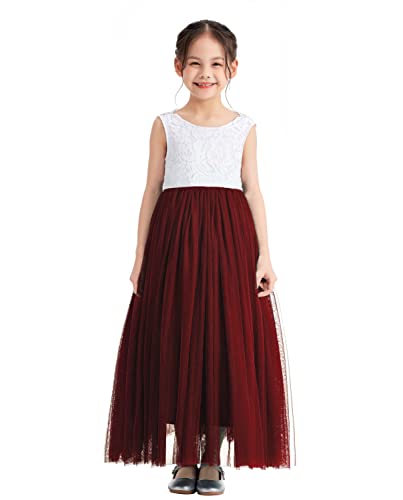 Scalloped Lace V-Back Flower Girl Dress for Special Occasions Princess 207NS3