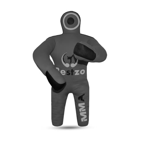 MMA Grappling Dummy- Punching Bag for Kids Wrestling BJJ Judo Karate Throwing Self Defense Boxing Brazilian Jiu Jitsu Dummies - UNFILLED (Black Gray)