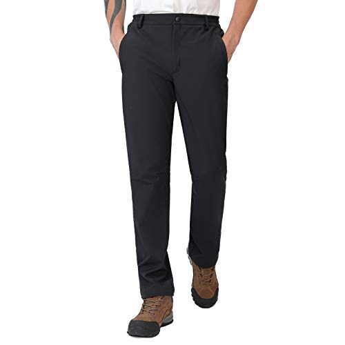 CAMEL Men's Hiking Pants Fleece Lined Insulated Softshell Pants Waterproof for Outdoor Mountain Ski Snow Hunting Trousers