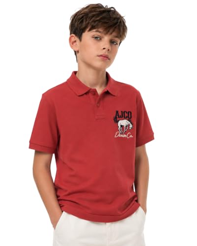 Image of Alan Jones Clothing Boy's Cotton Regular Fit Colorblock Regular Polo T-Shirt