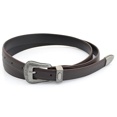 CRAFTMEMORE Western Leather Belt – 3/4