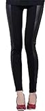  Highland - Leggings de piel sintética para mujer, aspecto mojado, brillante Wetlook Side Panel Medium/Large