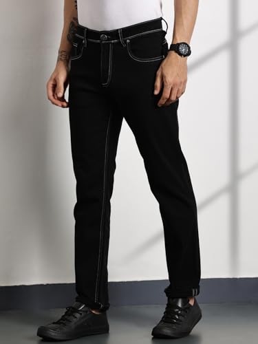 Image of Thomas Scott Men's | Solid | Brathable Fabric | Denim | Mid Rise | Casual Jeans for Men