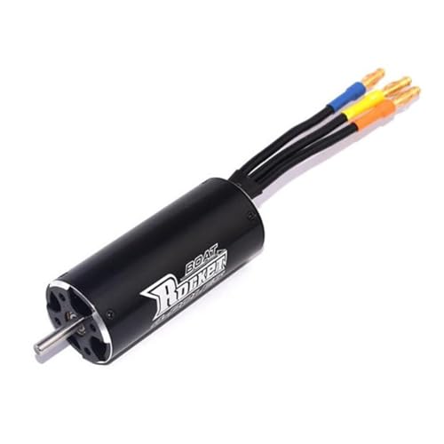 Rocket Boat 2968 Moteur sans balais 3400 KV/3800 KV/4000 KV/5300 KV/6500 KV de diamètre d'arbre de 4 mm pour bateau RC de 800 mm (noir 3400 KV)