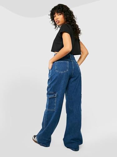 Image of KOTTY High Waist Wide Fit Jeans - Women's Relaxed Denim with Wide Leg