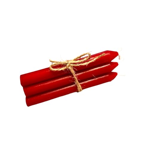 4" Chime Candles Sets of 12, 24, 48 Assorted Colors (Wholesale Spell Candles, Ritual Candles for Magic, Manifestation, Intent & Spells) 100% Beeswax (48 candles, Red)