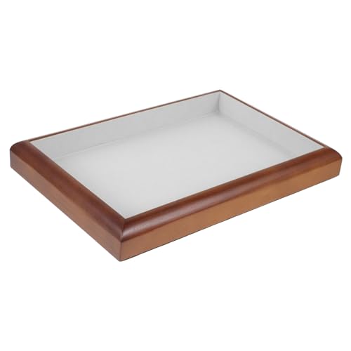 Amosfun bandeja de joyería de madera Tarjeta soporte de exhibición claro dedo fregadero organizador joyero madera joyero de madera organizador de pendientes bandejas de joyería franela