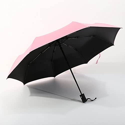 Parapluie pliable automatique rose résistant au vent et léger