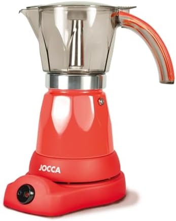 Jocca - 6 Cup Electric Italian Coffee Maker with 360° Rotating Ba...