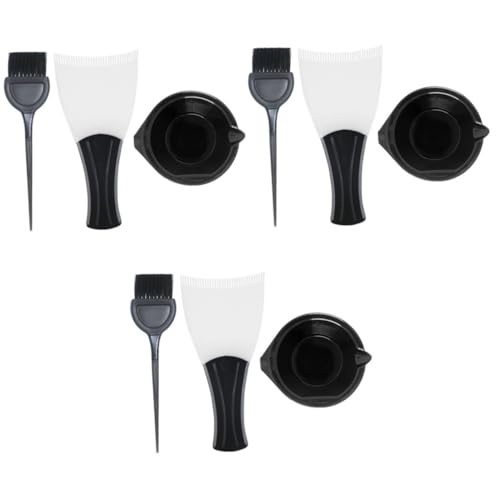 FOMIYES 3 Sets 3PCS hair coloring tools hair dye tools color hair dye Hair Dye Mixing Bowl Hair Dye Brush Hair Coloring Comb Hairdressing Plate Hot Oil Treatment Bowl Dyeing Brushes suite