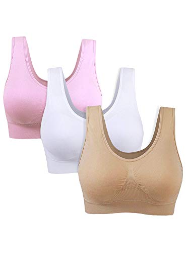 Love My Fashions® Dames Gewatteerd Draadloos Super Comfort Zacht Vrije tijd Rekbaar Naadloos Slaapbeha Dames voor meisjes High Impact Workout Sport Yoga Crop Top Vest