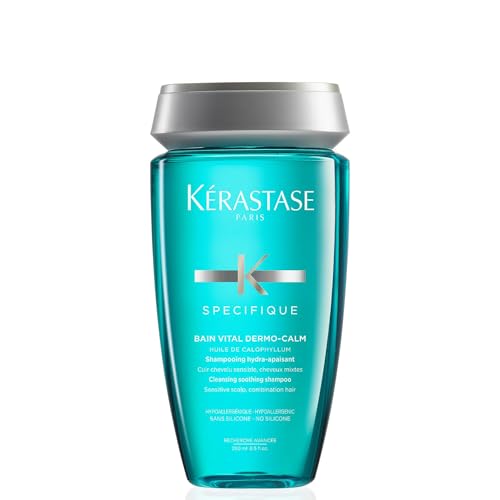 Kérastase Specifique, Cleansing & Rebalancing Shampoo, For Sensitive Scalps & Combination Hair, With Calophyllum Oil & Glycerine, Bain Vital Dermo-Calm, 250ml
