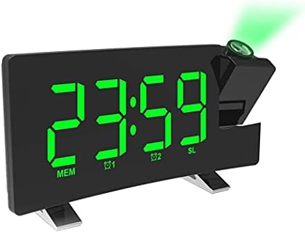 Clock Radio Alarm Clock Radio Am Fm Radio, Projection Alarm Clock, Easy to Set, USB Chargers, Battery Backup, 12/24 Hour for Kids, Heavy Sleepers, Elderly,Green