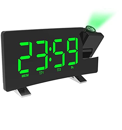 Clock Radio Alarm Clock Radio Am Fm Radio, Projection Alarm Clock, Easy To Set, Usb Chargers, Battery Backup, 12/24 Hour For Kids, Heavy Sleepers, Elderly,Green #TOP10