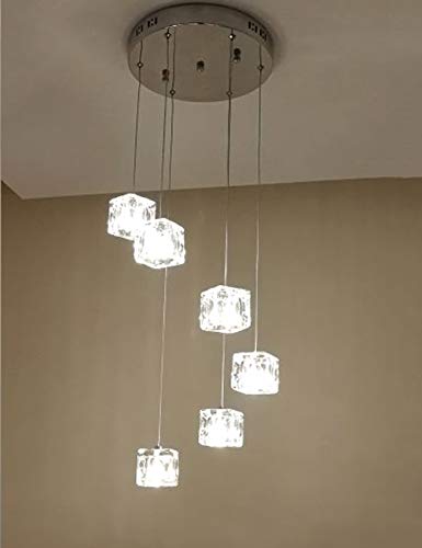 Yuegoo Modern Minimalist For Living Room Duplex Staircase Chandelier Creative Square Ice Cube Light Bubble Balls Restaurant Art Ceiling #TOP9