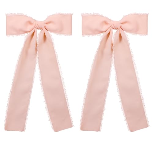Pinzas para el cabello moño de cintas coral 2 piezas miniatura 1