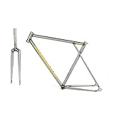 Fixed Gear Bike CR-MO Fixie Frame 52 55cm Track Cycling Framesets(Yellow,52cm(155-165cm))