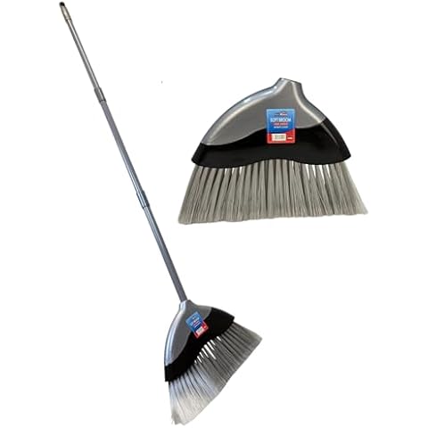 Soft Angle Broom with 1.2m Stick | 3 Section Long Handle | Adjustable Sweeping Brush Cover