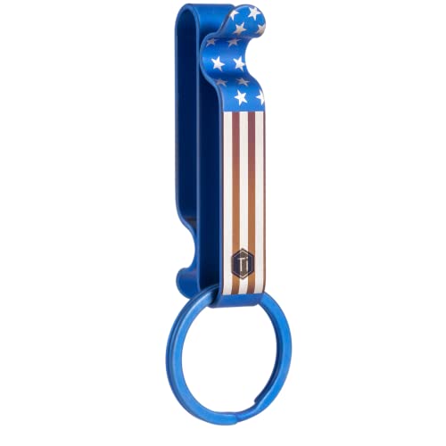 Image of KeyUnity KM00 Titanium Belt Loop Keychain Clip Double Side Quick Release Key Holder with Detachable Key Ring