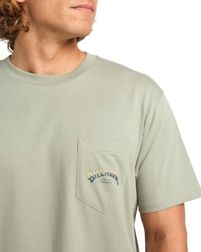 Billabong Męska koszulka z krótkim rękawem Stacked Arch PKT zielona S
