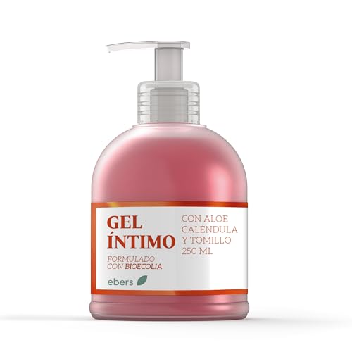 Ebers Gel Higiene Íntima para Mujer (Con Aloe, Caléndula y Tomillo) - 250 ml - Uso Diario con Prebióticos - Calmante, Refrescante y Antiséptico - Ayuda al Equilibrio del pH Genital