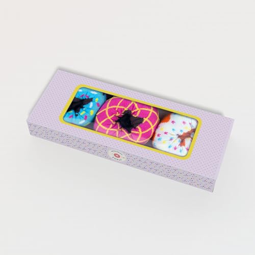 1SOCK2SOCK Women's Donut Crew Cotton Fun Socks, Cute Multipack Gift Box for Women4