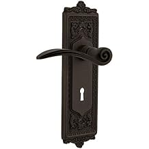 Nostalgic Warehouse Egg & Dart Plate Double Dummy with Keyhole Swan Lever in Oil-Rubbed Bronze
