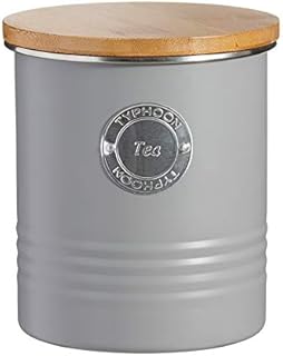 Typhoon Living Airtight Coffee Storage Canister with Bamboo Lid, Grey, 1 Litre