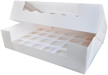 12 x White Cupcake Boxes - Holds 24