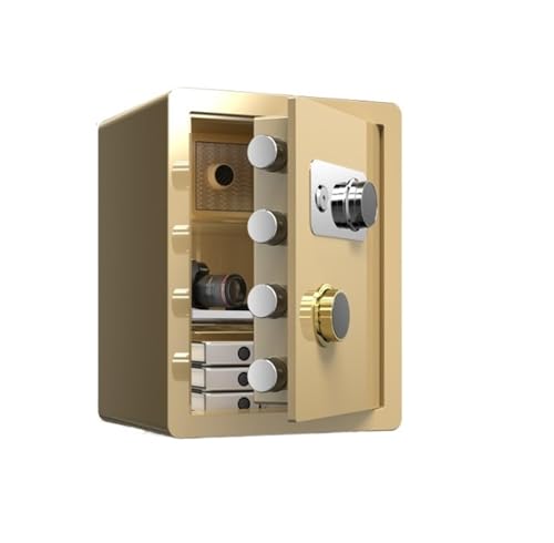 Large Safe Box for Home and Office, Fire-Resistant Alloy Steel Security Vault with Mechanical Code Lock, Anti-Theft Protection for Jewelry, Cash & Documents(Gold)