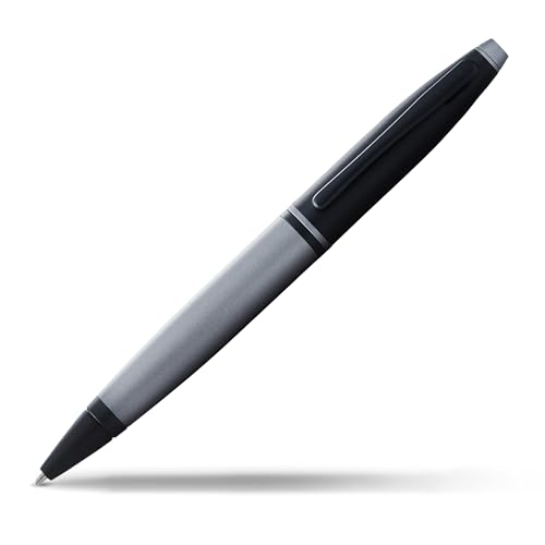 Image of Cross Calais Matte Gray & Black Refillable Ballpoint Pen - Medium Point, Black Ink, Smooth Writing, Presented in a Luxury Gift Box
