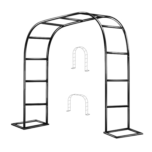 Wytrzymała metalowa altana ogrodowa, pergola, regulowana szerokość 80-400 cm, solidna altana ślubna do roślin pnących, idealna do dekoracji ceremonii na świeżym powietrzu (180 x 250 cm)