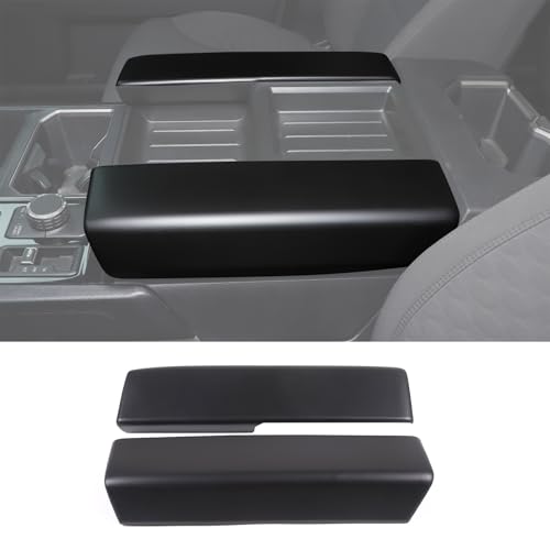Car Central Control Armrest Protective Cover Compatible with Toyot@ Tundra/Sequoia 2022-2024 ABS Central Control Armrest Cover Waterproof Anti-Scratch Armrest Protector Pad (Matt Black) by HAPPYHORSE - Used condition - US$24.74