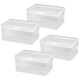 Les boîtes de rangement en plastique sont robustes, avec couvercles, faciles à ouvrir et à fermer, compactes et adaptées pour les voyages, le bureau et plus encore. Le design transparent peut clairement voir le nombre d'articles, facile à trouver