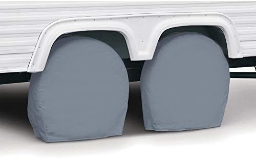 Classic Accessories Over Drive RV Wheel Covers, Wheels 18"-21" Diameter, 6.75" Tire Width, Grey, Breathable Polyester Fabric, Universal, Anti-Slip, Durable