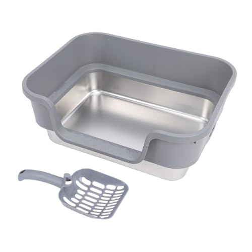 Arenero acero inoxidable para gatos grandes con entrada superior miniatura 2