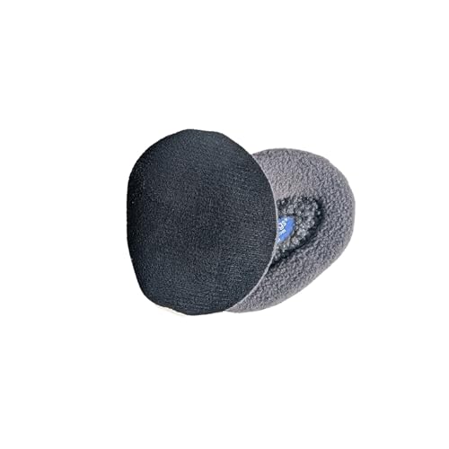 Sprigs Suede EarBags Bandless Ear Warmers Winter Ear Warmers Earmuffs - Black/Gray Medium