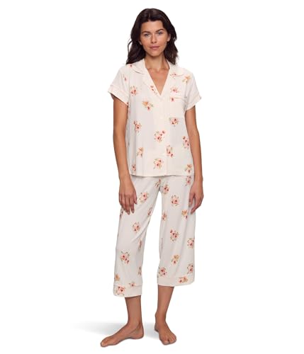 (取寄) エバージェイ レディース ジゼル プリンテッド ショート スリーブ クロップ パジャマ Eberjey women Gisele Printed Short Sleeve Crop Pajama Floral Bloom Ivory/Vanilla Cream Eberjey Women's Gisele Printed Short Sleeve Crop Pajama, Floral