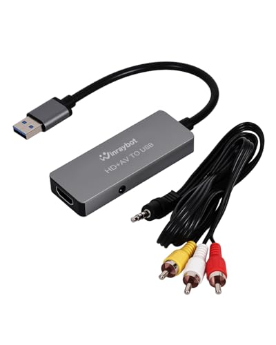USB Video Capture Adapter, VHS to Digital Converter,Video Capture Card for VHS,RCA,HI9,hdmi for Video Streaming Convert VHS/DVD to Digital Format, RCA/S-Video/HDMI Input Optimized Version