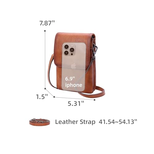 Image of Iswee Rfid Blocking Small Crossbody Bag for Women Travel Classic Style | Genuine Leather,Adjustable Shoulder Strap,Fits 6.9 inch Phone,Anti-Theft Purse,Perfect for Daily Use and Weekend Travel