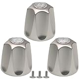 Biaungdo Brushed Nickel Shower Knob Replacement Set of 3, Bathtub Faucet Handles Include Hot and Cold/Diverter Shower Knob for Remodeling Trim