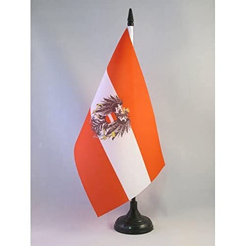 AZ FLAG - Tischflagge Österreich Mit Adler - 21x14 cm - Österreichische Tischfahne 14 x 21 Cm - Flaggen