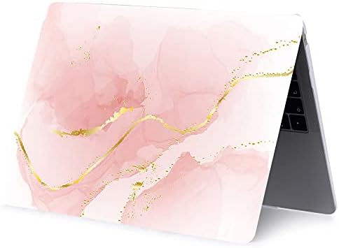 ACJYX Compatible with MacBook Air 13 inch Case 2020 2019 2018 Release New Version A2337 M1 A2179 A1932 with Retina Display & Touch ID, Plastic Hard Shell Case with Keyboard Skin, Pink Marble