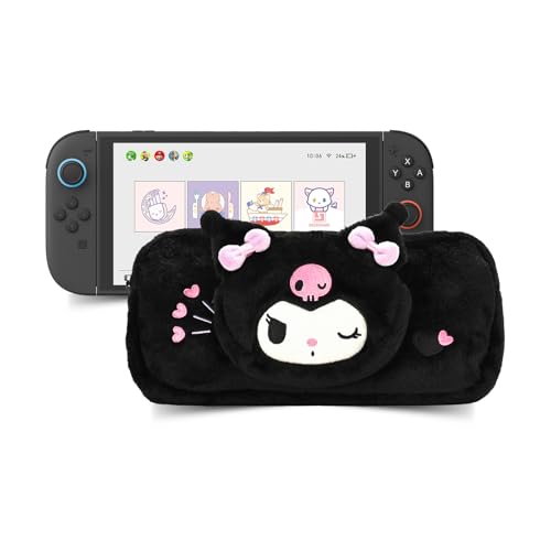 Funda para Switch 2 Kuitmor de 7,9 pulgadas rígida con 12 ranuras para tarjetas color negro