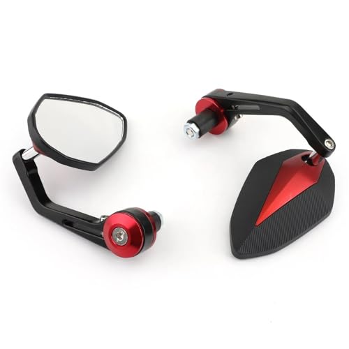 Espejos para manillar de moto en rutas de curvas y ciudad negro rojo R6 R1