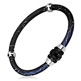 Sopmco 静電気除去 ブレスレット【2025年静電気防止の、新たな常識】静電気防止グッズ 静電気対策 バングル 静電気軽減ブレスレット 磁気 シリコン シチタン 秋冬の乾燥・スポーツにも 防水防塵 おしゃれ メンズ レディース ギフト (黒-18cm)