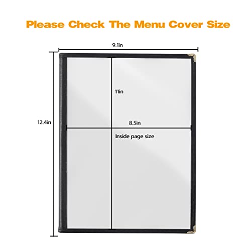4PCS Menu Covers 8.5 x 11inch - 4-Page 8-View Transparent Restaurant Menu Covers with Clear Protective Film Menu Holders for A4 Size Paper - Thumbnail 2