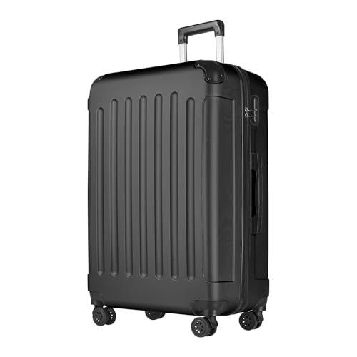 yonsly® Koffer Suitcase XL Schwarz, Trolley Reisekoffer, Rollkoffer Handgepäck mit 4 Rollen 360°,...