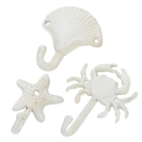 FOYTOKI 3 Piezas Gancho De Hierro Fundido Ganchos Para Llaves Para Decoración De Pared Ganchos De Hierro Fundido Ganchos Decorativos Ganchos De Pared Náuticos Planchar